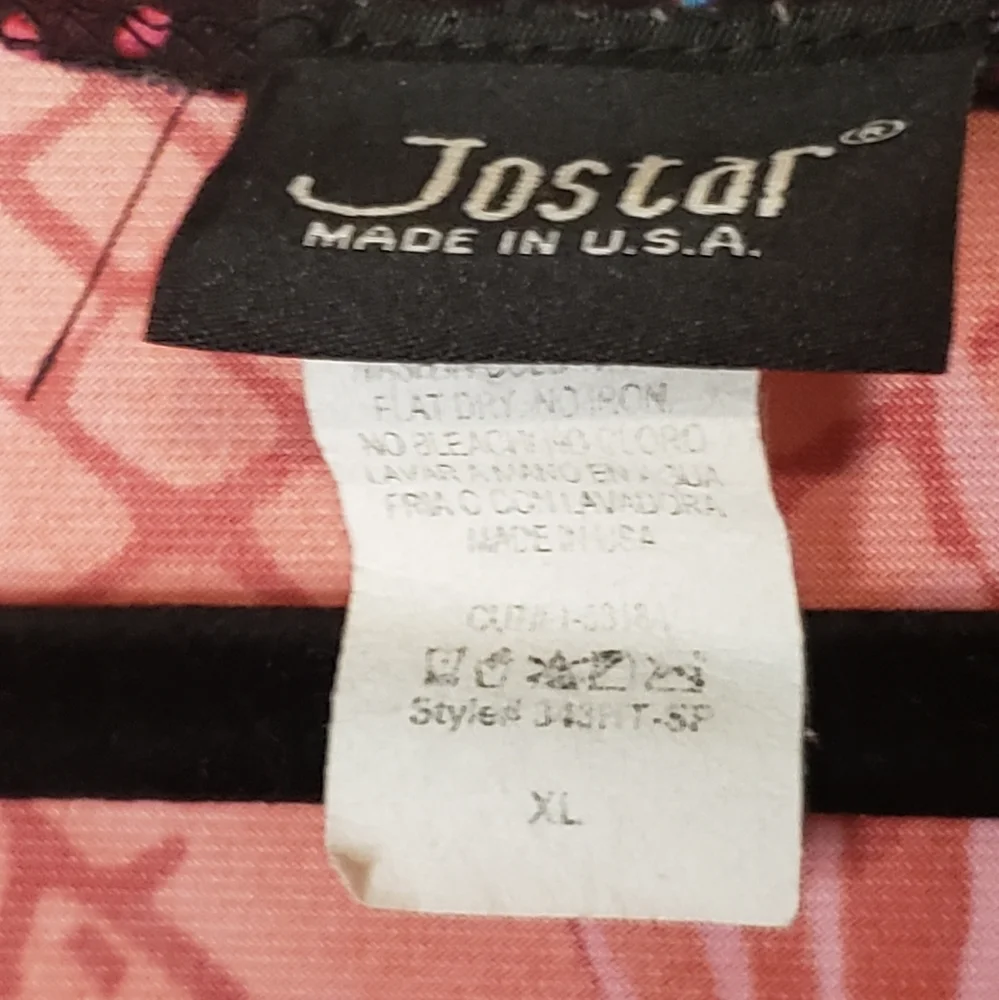 Jostar Womens Colorful Tunic T-shirt Round Neck Relaxed Fit Stretch Top Size XL - Picture 4 of 4